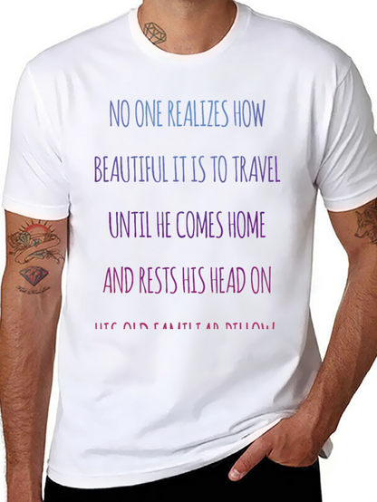 Camiseta Negra con Mensaje Inspirador de Viajes