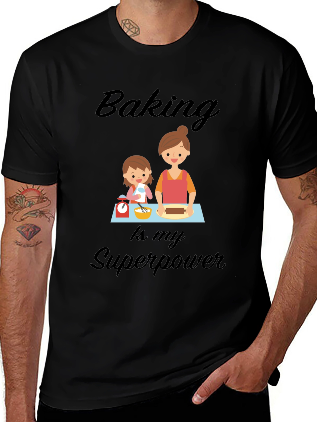 Camiseta Negra Baking is my Superpower
