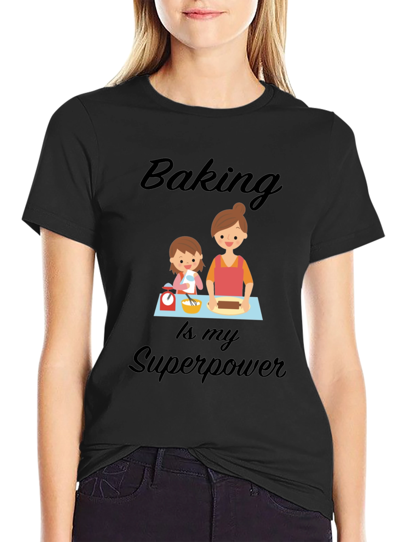Camiseta Negra Baking is my Superpower