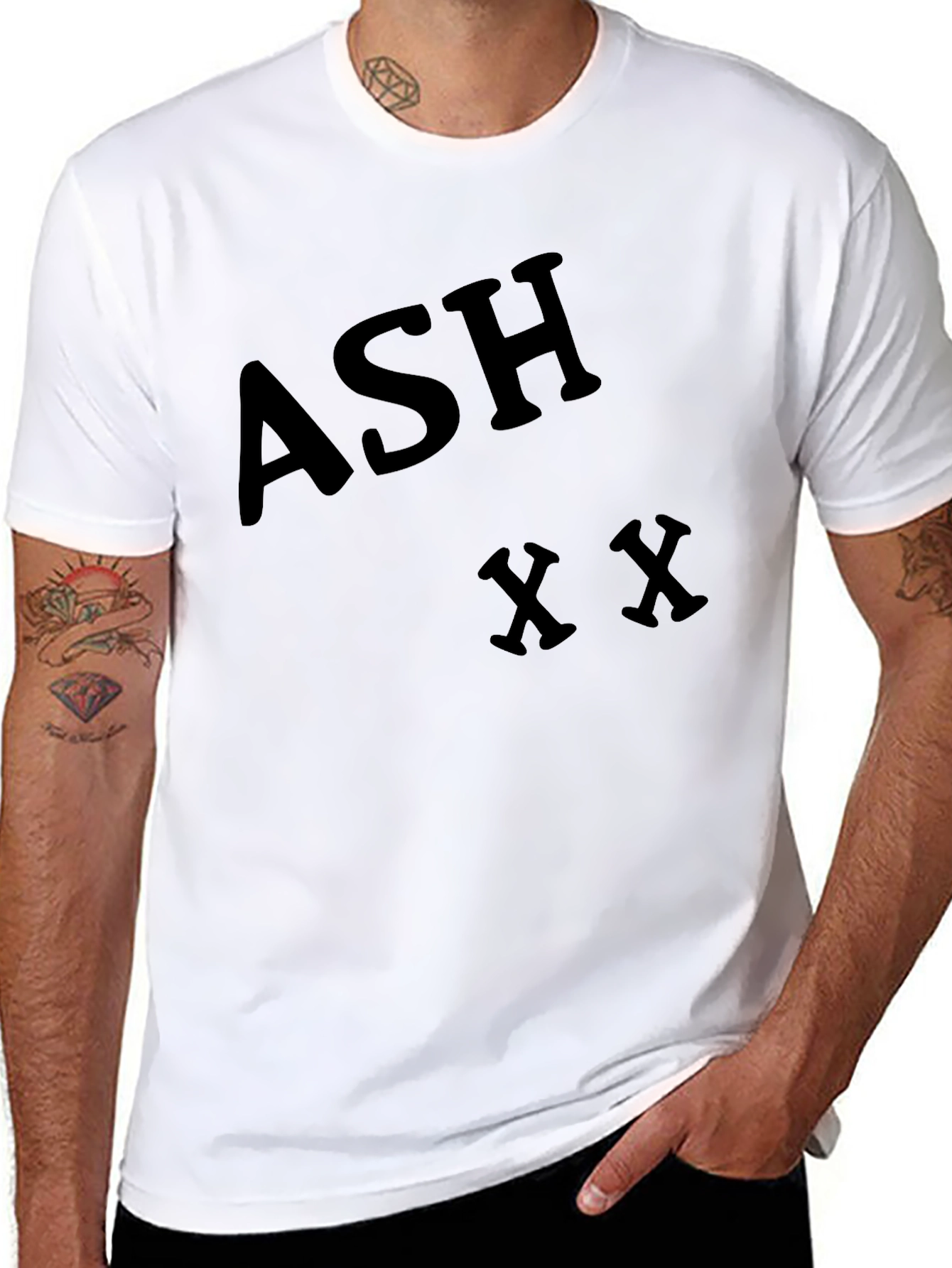 Camiseta Negra ASH XX para Hombre - Estilo Casual