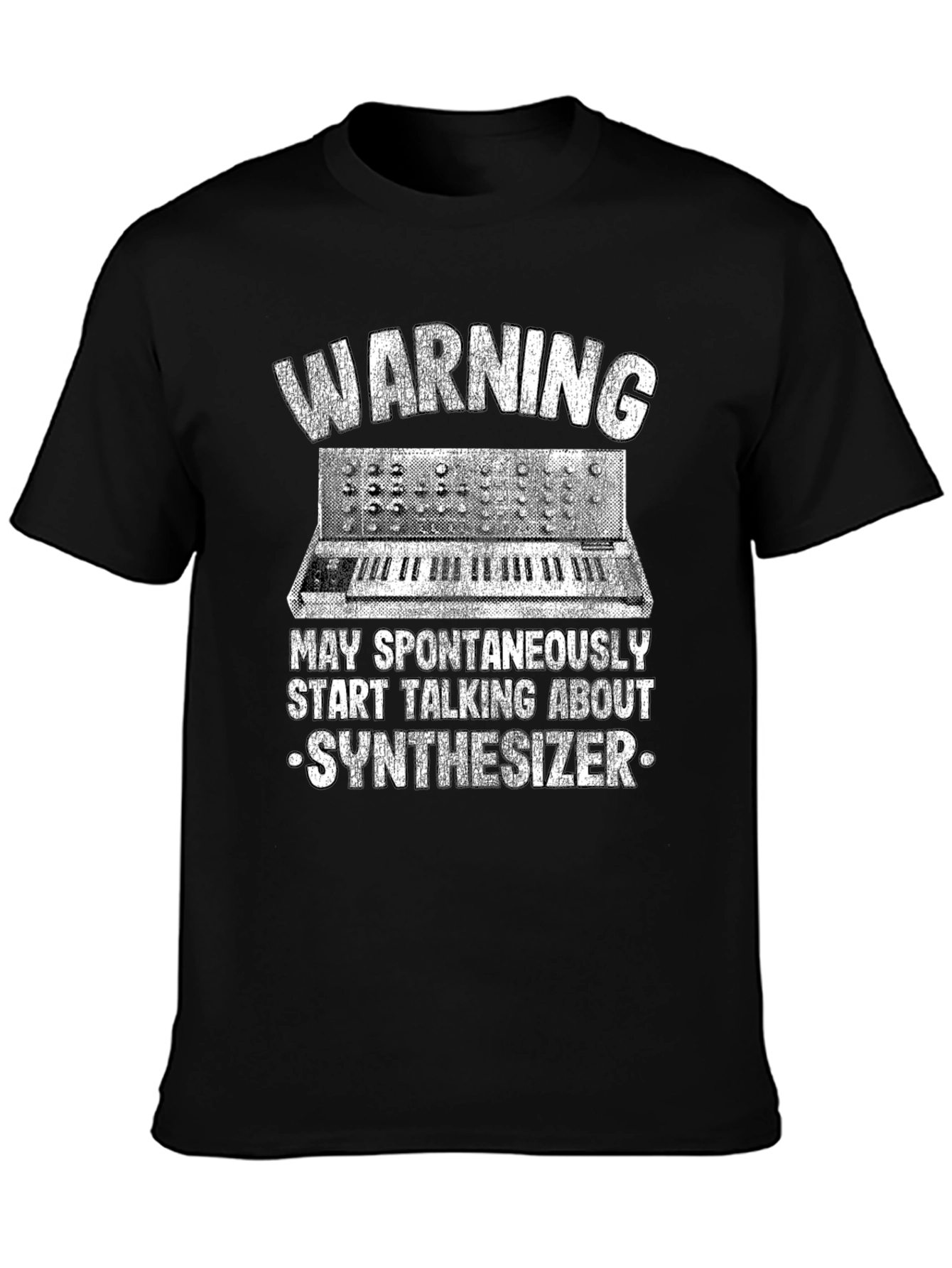 Camiseta Negra: Advertencia - Sintetizador
