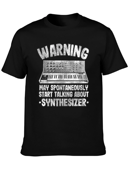Camiseta Negra: Advertencia - Sintetizador