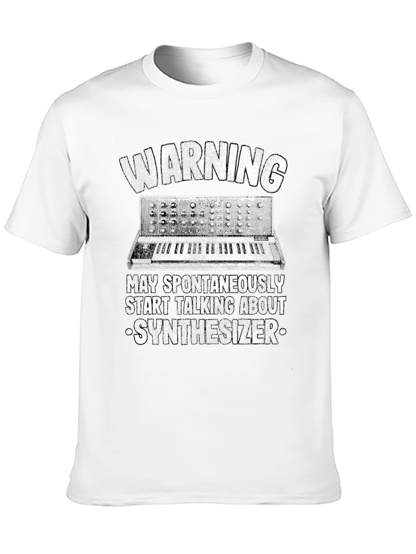 Camiseta Negra: Advertencia - Sintetizador