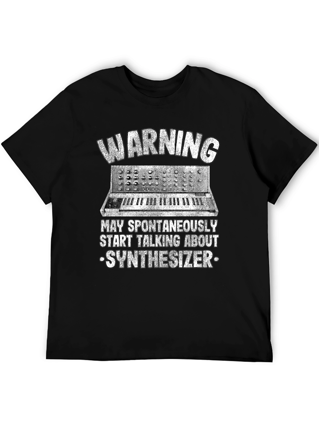Camiseta Negra: Advertencia - Sintetizador