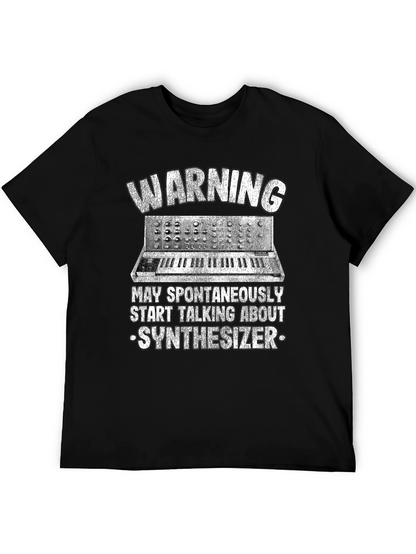Camiseta Negra: Advertencia - Sintetizador