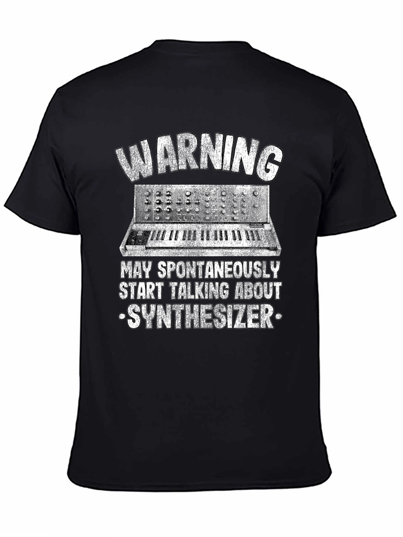 Camiseta Negra: Advertencia - Sintetizador