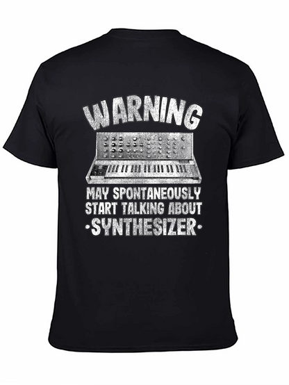 Camiseta Negra: Advertencia - Sintetizador