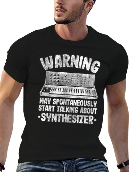 Camiseta Negra: Advertencia - Sintetizador