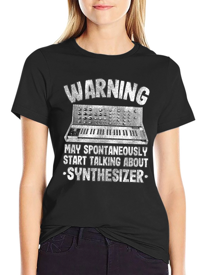 Camiseta Negra: Advertencia - Sintetizador