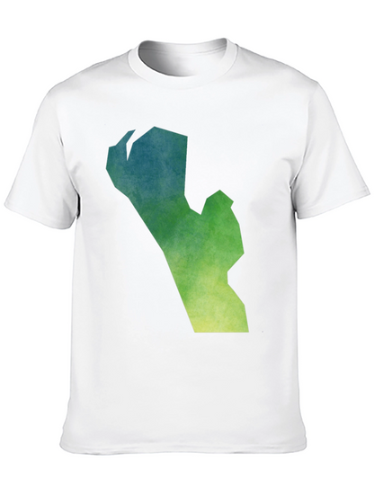 Camiseta Negra con Diseño Abstracto Degradado