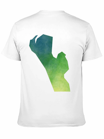 Camiseta Negra con Diseño Abstracto Degradado