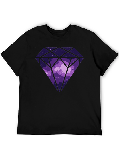 Camiseta Negra con Diseño de Diamante Cósmico