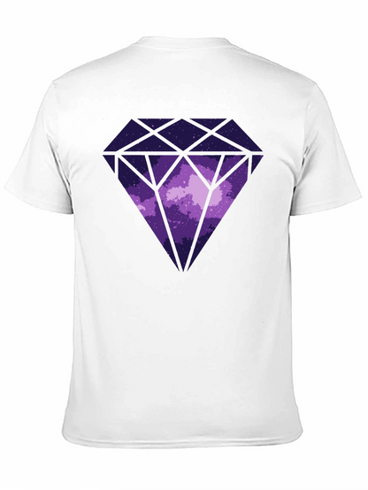 Camiseta Negra con Diseño de Diamante Cósmico