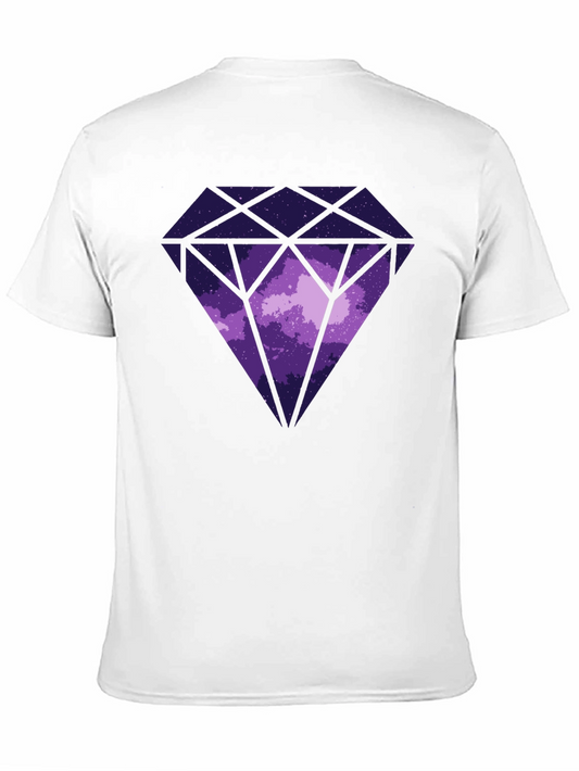 Camiseta Negra con Diseño de Diamante Cósmico