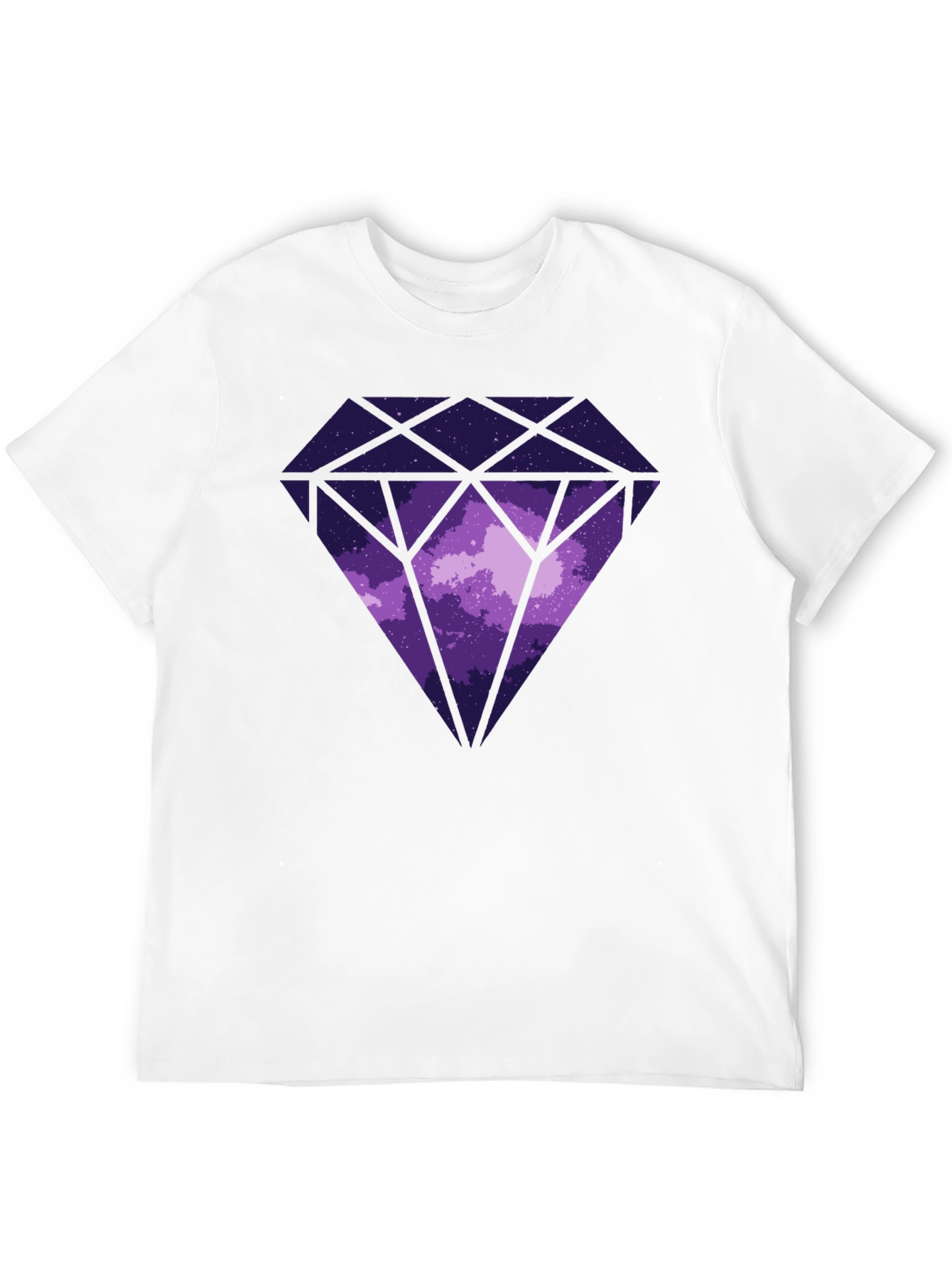 Camiseta Negra con Diseño de Diamante Cósmico