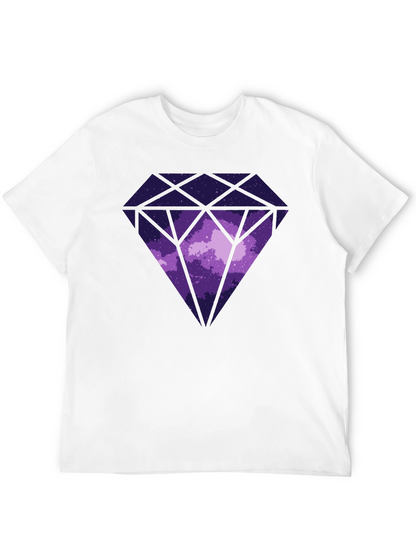 Camiseta Negra con Diseño de Diamante Cósmico