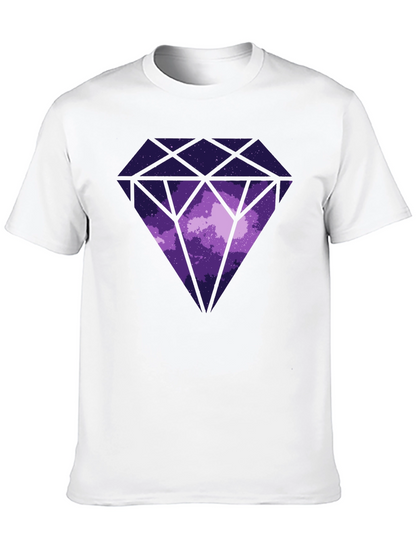 Camiseta Negra con Diseño de Diamante Cósmico