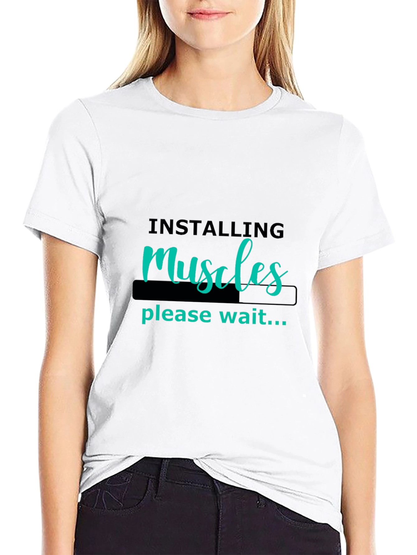 Camiseta Negra Hombre - Instalando Músculos