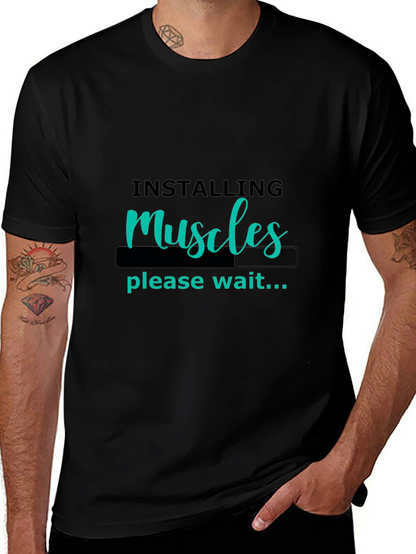 Camiseta Negra Hombre - Instalando Músculos