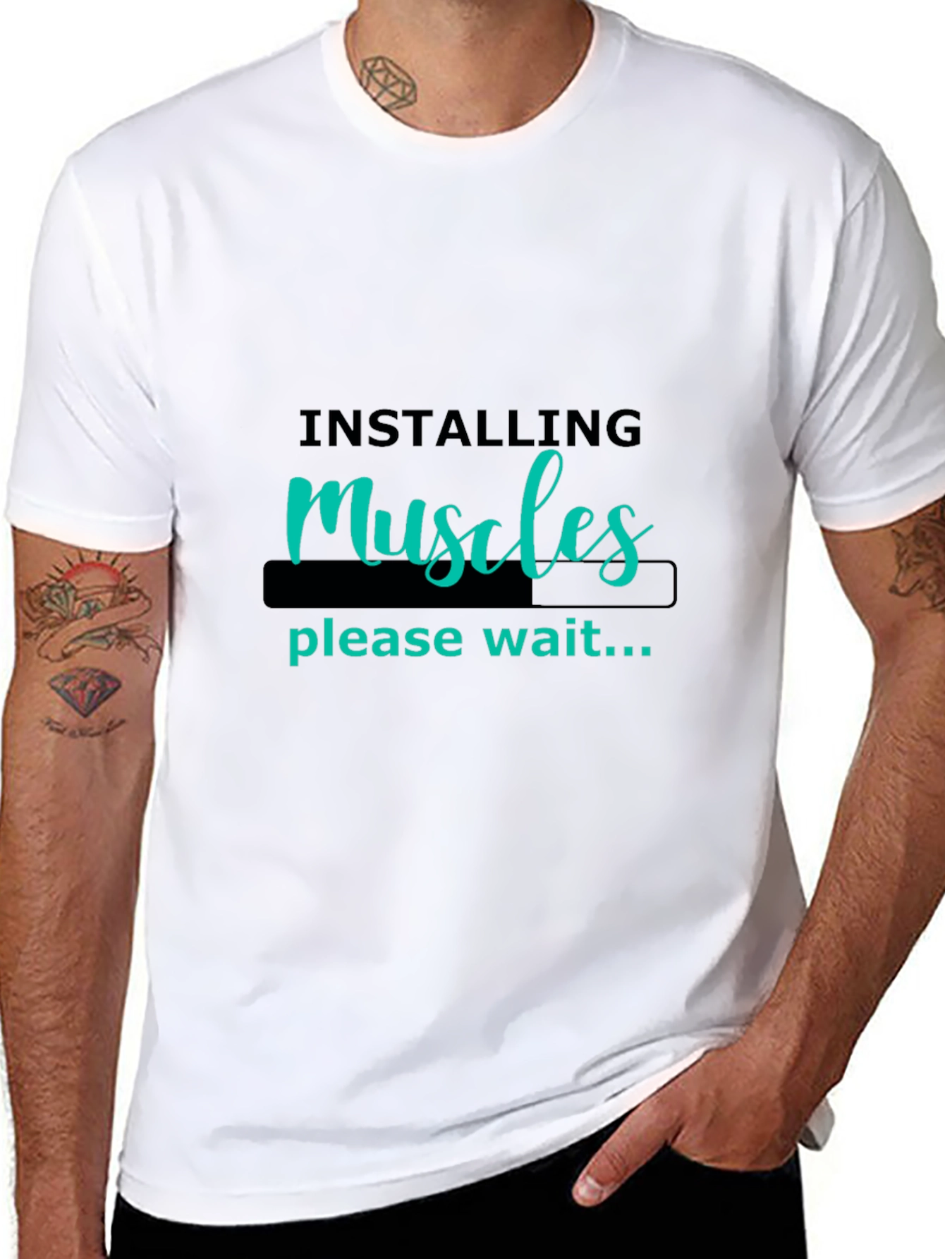 Camiseta Negra Hombre - Instalando Músculos
