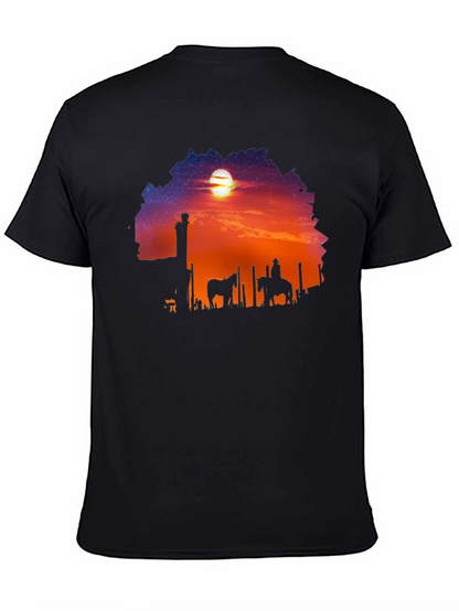 Camiseta Negra Sunset Vaquero