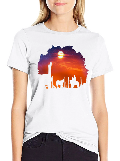 Camiseta Negra Sunset Vaquero