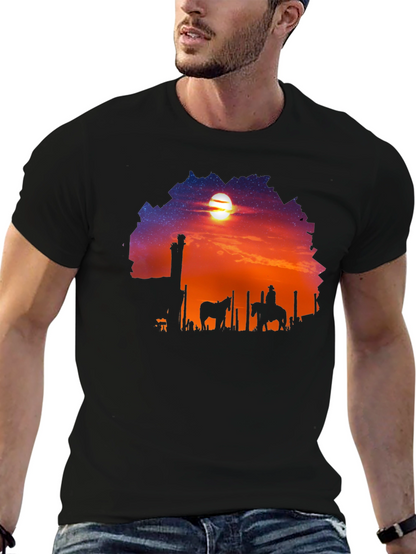 Camiseta Negra Sunset Vaquero
