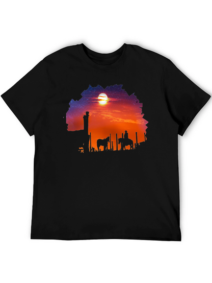Camiseta Negra Sunset Vaquero
