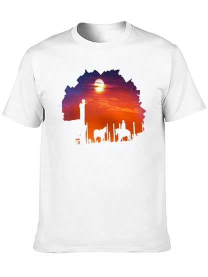 Camiseta Negra Sunset Vaquero
