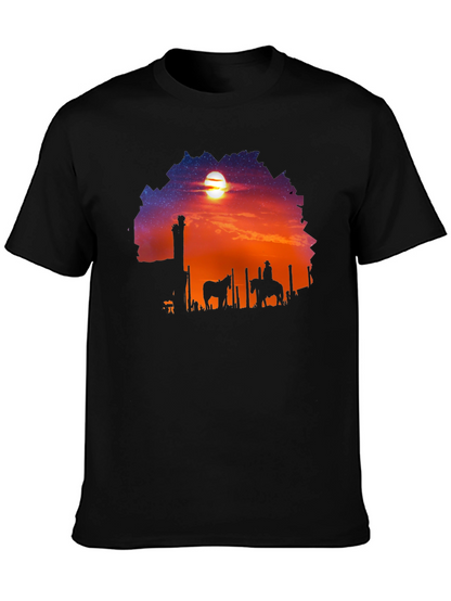 Camiseta Negra Sunset Vaquero