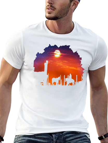 Camiseta Negra Sunset Vaquero
