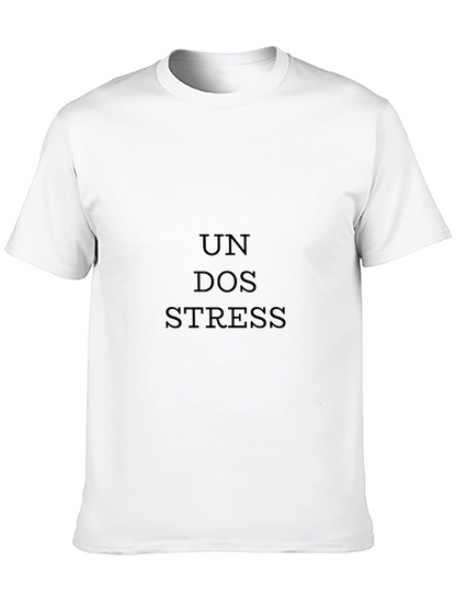 Camiseta Hombre Negra Un Dos Stress Casual