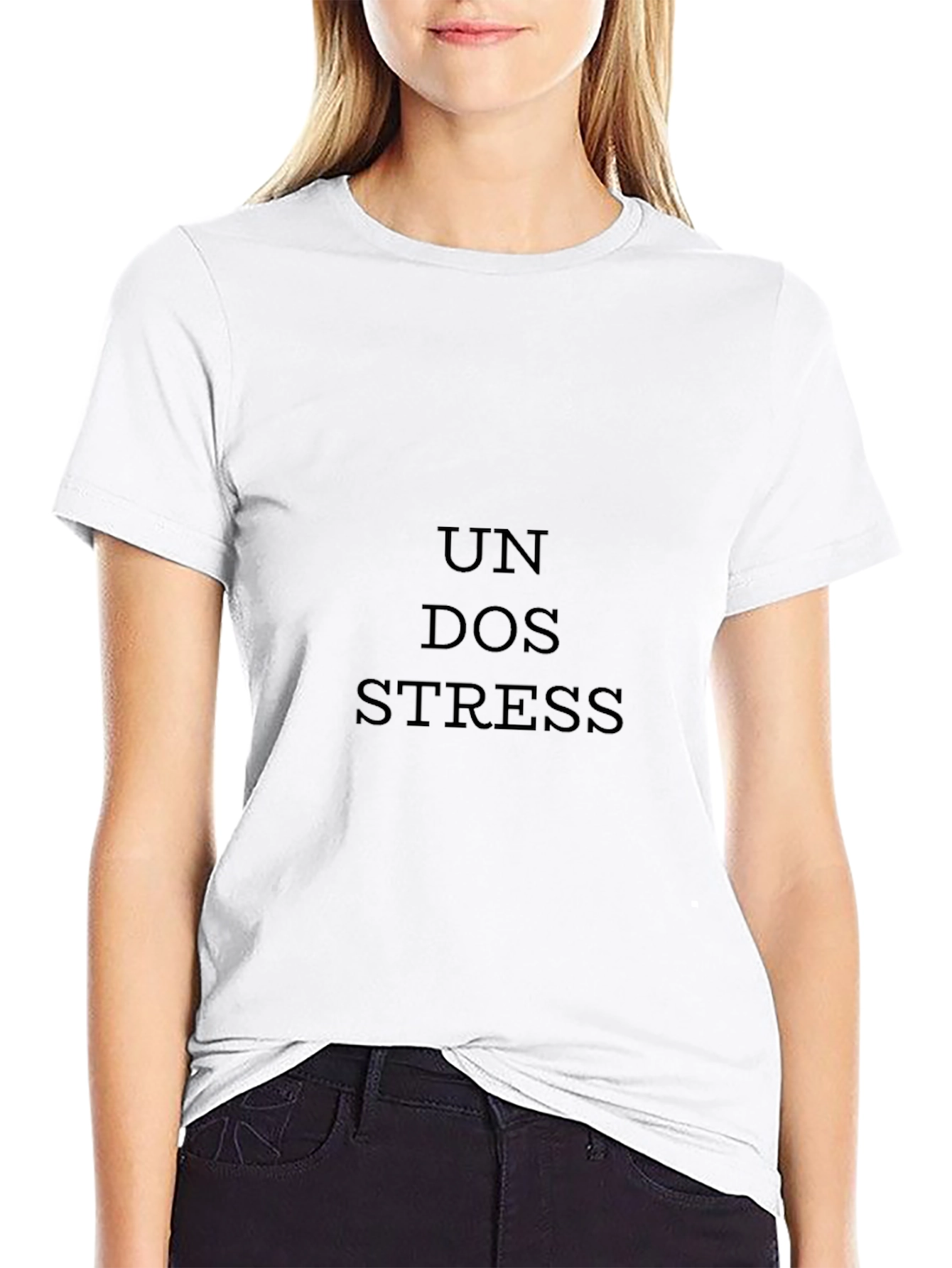 Camiseta Hombre Negra Un Dos Stress Casual