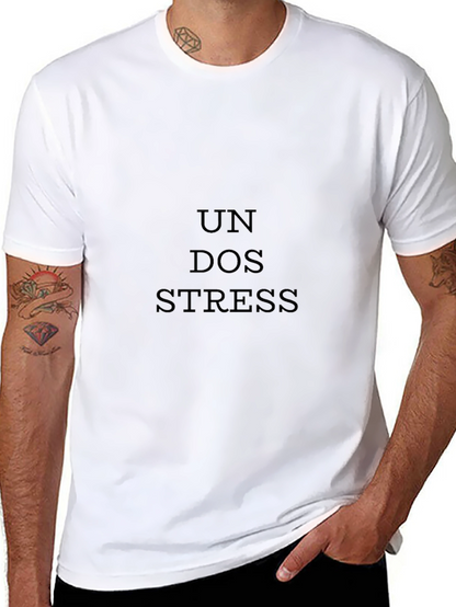 Camiseta Hombre Negra Un Dos Stress Casual