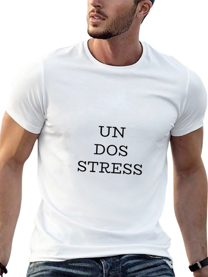Camiseta Hombre Negra Un Dos Stress Casual