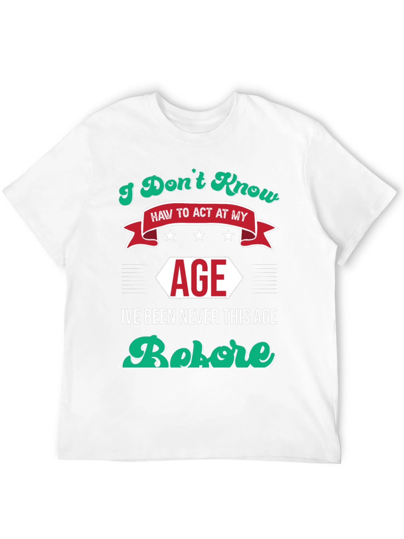 Camiseta Negra con Diseño Humorístico de Edad