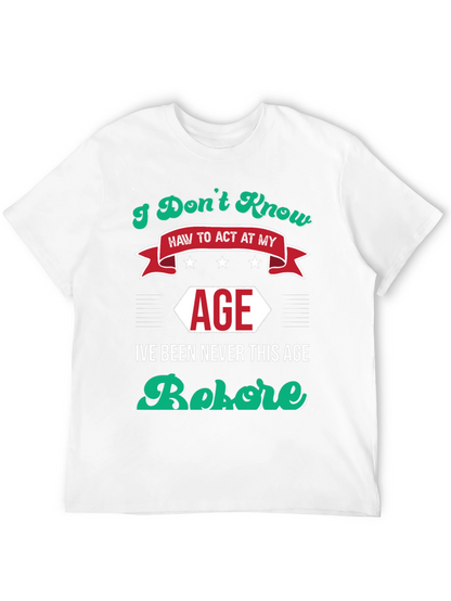 Camiseta Negra con Diseño Humorístico de Edad