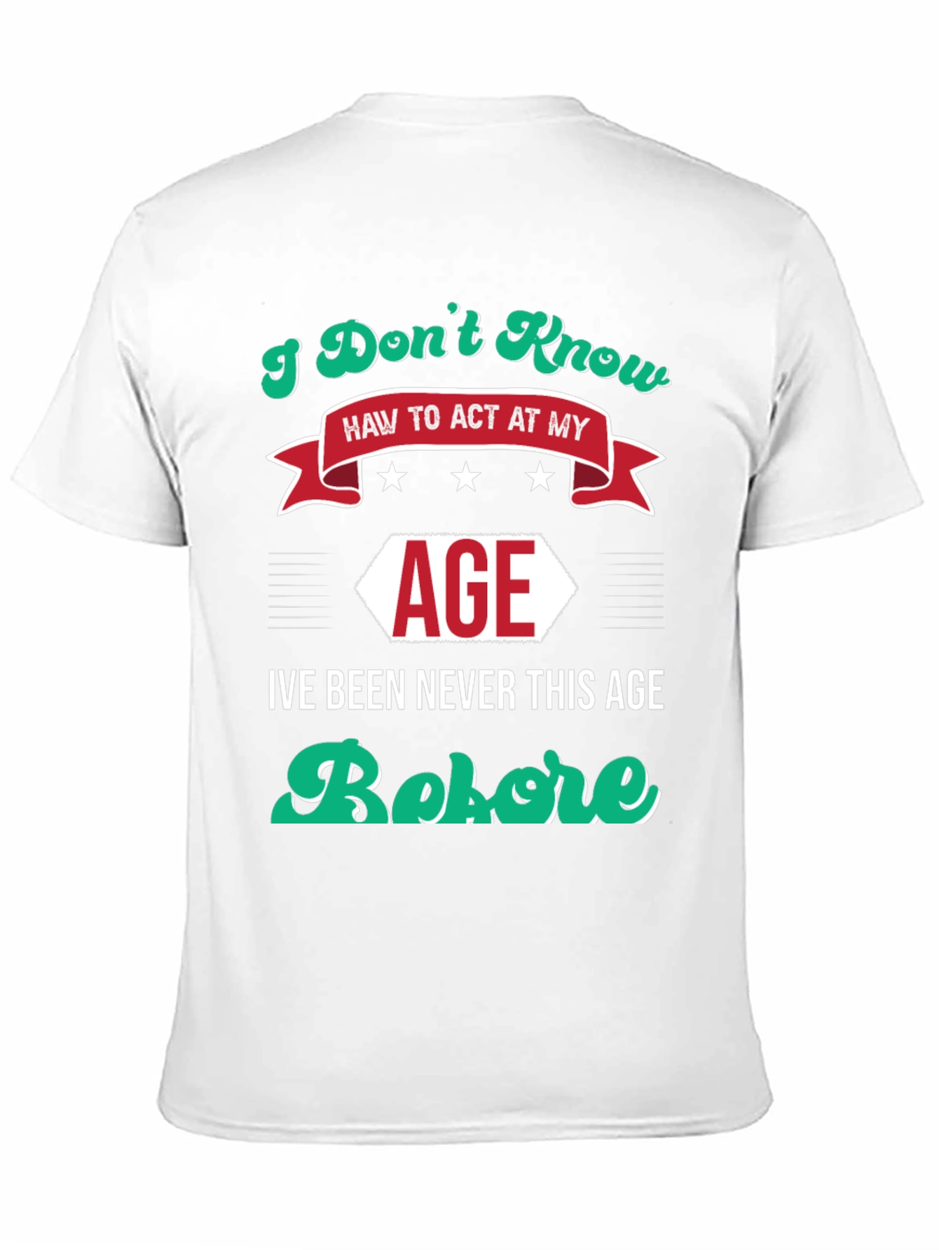Camiseta Negra con Diseño Humorístico de Edad
