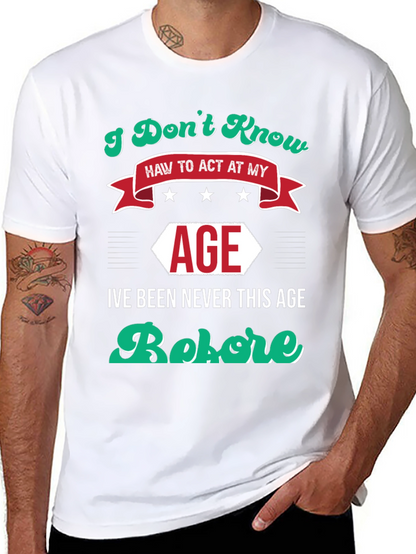 Camiseta Negra con Diseño Humorístico de Edad