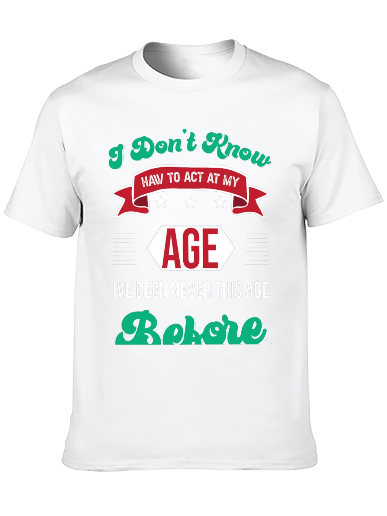 Camiseta Negra con Diseño Humorístico de Edad