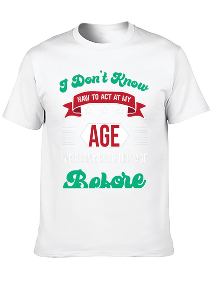 Camiseta Negra con Diseño Humorístico de Edad