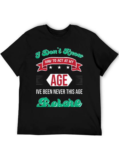 Camiseta Negra con Diseño Humorístico de Edad