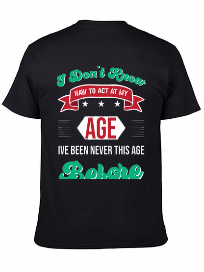 Camiseta Negra con Diseño Humorístico de Edad