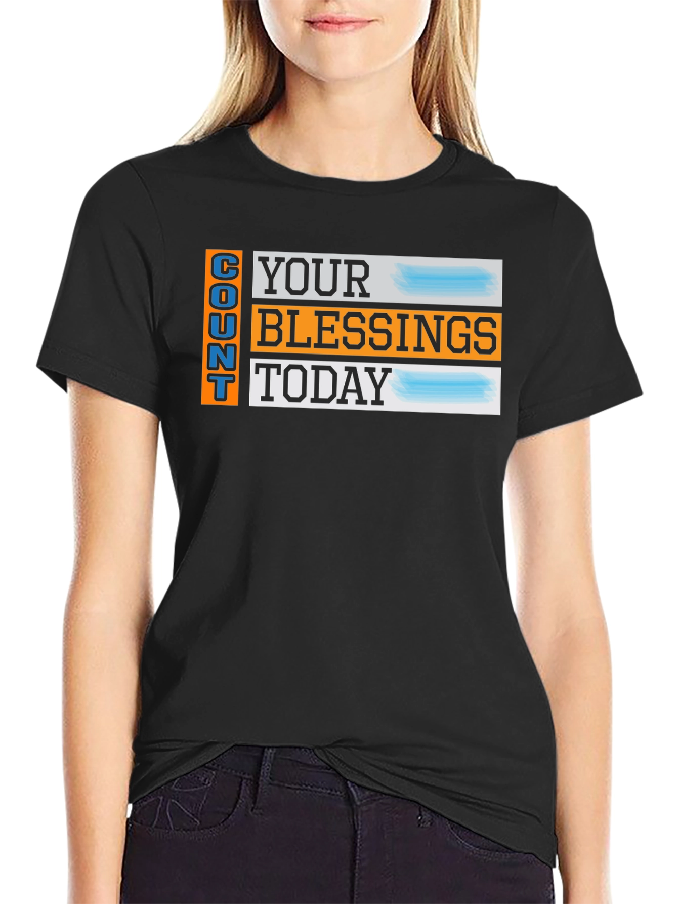 Camiseta Negra: Cuenta Tus Bendiciones Hoy