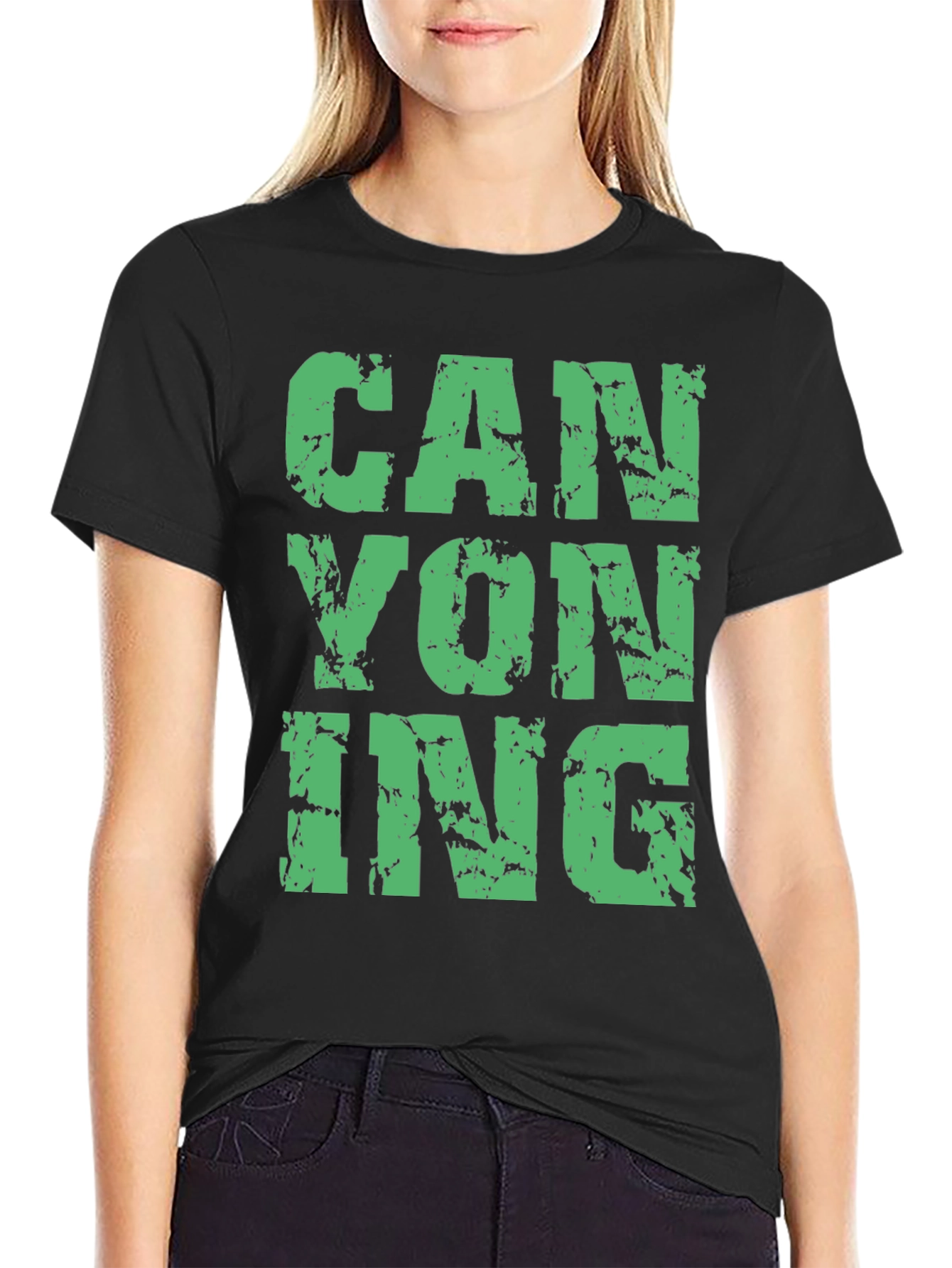 Camiseta Negra Canyoning para Aventura