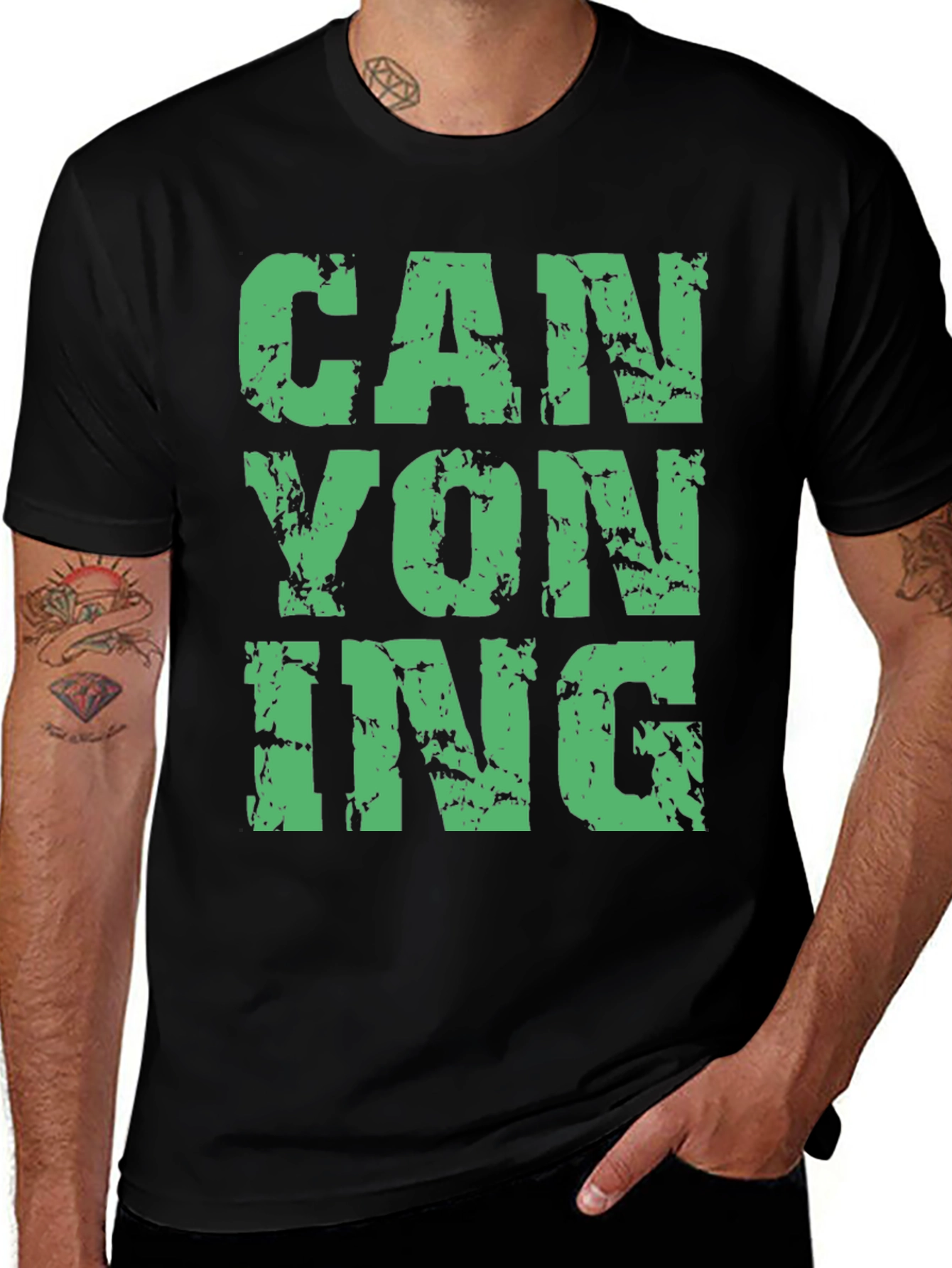 Camiseta Negra Canyoning para Aventura