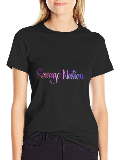 Camiseta Negra Savage Nation Estampada