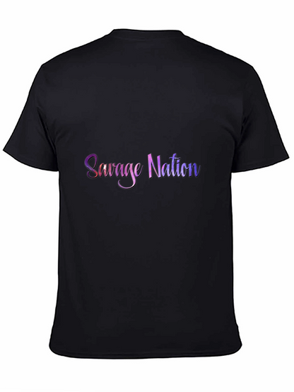 Camiseta Negra Savage Nation Estampada