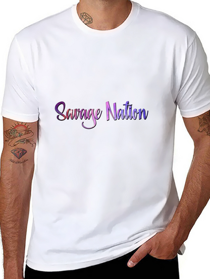 Camiseta Negra Savage Nation Estampada