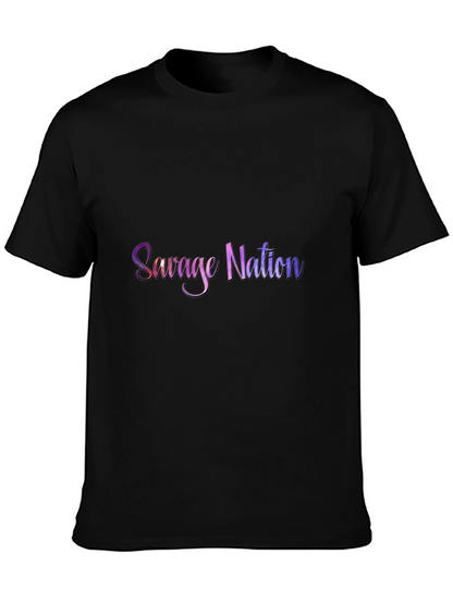 Camiseta Negra Savage Nation Estampada